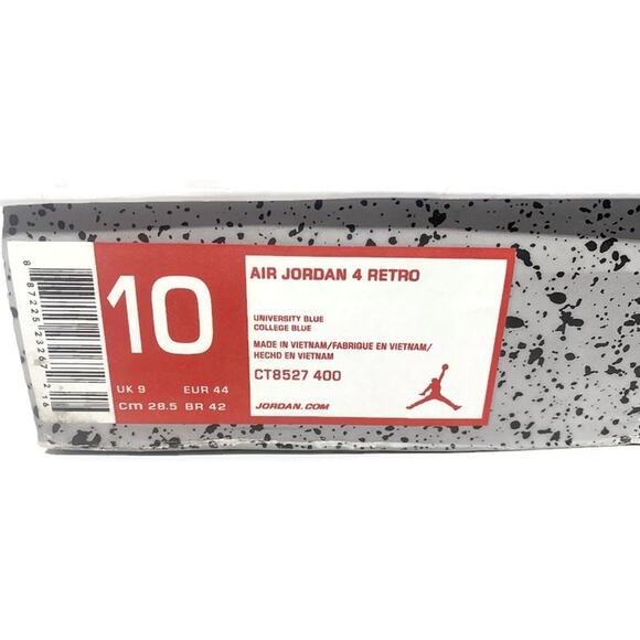 Air Jordan Retro Men's Size 10 University Blue CT8527-400 With Original Box - Picture 6 of 9